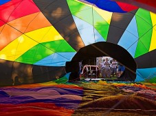 Hete luchtballon vlucht in Frankrijk